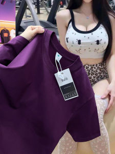 Purple Plum Grape T-Shirt Mens Summer White American Retro Short Sleeve Heavyweight Pure Cotton Shoulder Half Sleeve