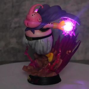 19cm Dragon Ball Z Figure Majin Buu Anime Figures Fat Buu GK Figurine with Light PVC Statue Model Doll Collectible Toys Gifts