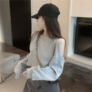 Spring 2024 Harajuku Style Popular Fashion Loose-Fitting Long Sleeves T-Shirt Womens Stylish Niche Style Short Tops Ins Fashion