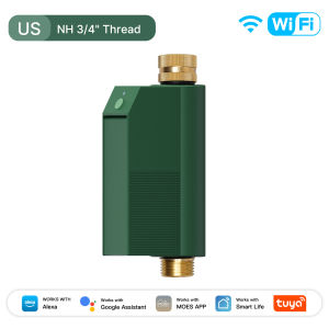 MOES | MOES Tuya WiFi Water Timer Smart Valve Controller Brass Inlet&Outlet IP65 Waterproof APP Voice Control Work With Alexa Google