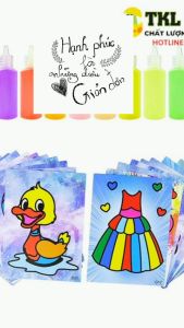 Bộ 12 tranh cát dày đẹp kèm 12 lọ màu cát dành cho bé - TKL STORE