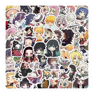 Bandai | Q-Version Demon Slayer Kimetsu No Yaiba Anime Graffiti Bộ Nhãn Dán Dành Cho DIY Laptop Hành Lý Ván Trượt Điện Thoại - Quà Tặng Hoạt Hình Cho Người Hâm Mộ 10/30/60 Cái