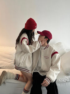 Áo Khoác Bóng Chày Dày Dặn Phong Cách Mỹ Thêu Màu Tương Phản Cho Nam Mùa Thu Đông 2024 Áo Khoác Ngoài Thường Ngày Rộng Rãi