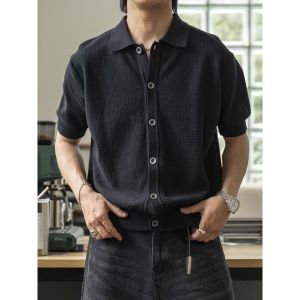 JIARONG | Mandarin Collar Knit Poloshirt