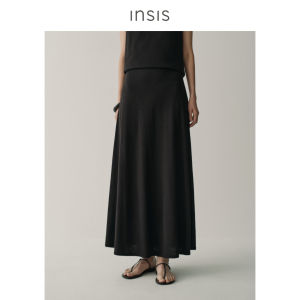 INSIS FEMME | Simplicity Artsy Style Hemp Cotton A-line Knit Maxi Skirt