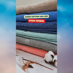 Combo khăn tắm mặt lau đầu VIVA TOWEL cotton cao cấp chính hãng mềm mịn bông dày thấm nước không phai màu không rụng lông dùng cho bé trẻ em người lớn nam nữ spa salon khách sạn du lịch đi biển