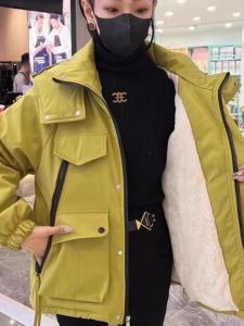 Fluffy Thermal Spring Autumn Coat Hooded Loose Jacket
