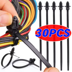30ชิ้นตัวจัดชุดสายไฟสำหรับสายเคเบิลล็อคในรถแบบสากลตัวยึดสายไฟรถยนต์ตัวยึดสายไฟอัตโนมัติสำหรับซิปไนล่อนเนคไท