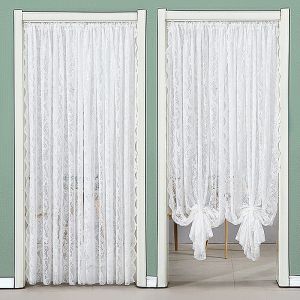 ผ้าคลุมประตูแบบโปร่งตาข่ายลูกไม้สไตล์ฝรั่งเศสสำหรับห้องนอนหญิง ผ้าคลุมประตูปิดกั้นความเป็นส่วนตัว ป้องกันการมองเห็น ป้องกันแมลง