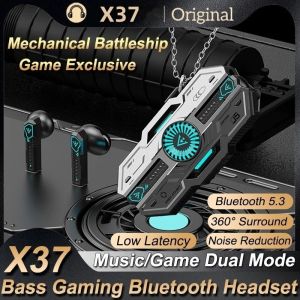 ♥จัดส่ง SFREE♥หูฟังบลูทูธไร้สายในหูชนิด TWS หูฟังเล่นเกม X37หูฟังเล่นเกมเมชาที่มีความหน่วงต่ำ