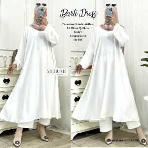 Baju Midi Dress Terbaru Barli Bahan Crinkle Airflow Pakaian Muslimah Dewasa