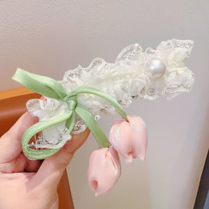 WAMEN | Childrens French Pearl Shark Clip Non Hair-Damaging Hair Accessories