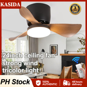 KASIDA NEW 24inch ceiling fan with light modern with remote ceiling fan with led light 3 colors dimming 6 speed dc motor ceiling fan heavy duty wooden ceiling lights with fan for living room dinning bedroom