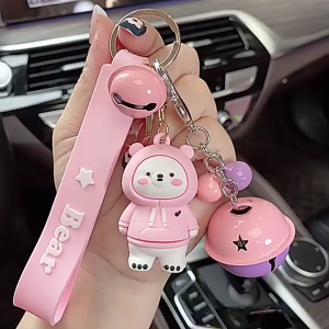 Móc khóa hình gấu Hàn Quốc dễ thương móc chìa khoá hot trend nhiều màu MK0002 Móc khoá xe máy ô tô