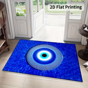 VIKAMA Blue All-Seeing Eye Doormat: Comfortable Non-Slip Entryway Mat for Front Doors Hallways Bathrooms and Home Decor