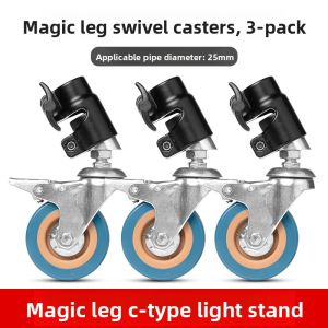 Adjustable Magic Legs with Brake Wheels Flashlight Stand 22/25mm