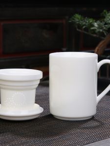 ชามชาเซรามิคดีไซน์ดี ชามชาแบบแยกน้ำชา ชามชาสำหรับทำงาน ชามชาแบบมีฝาปิด ชามชาแบบมีตะแกรงสำหรับต้มน้ำชา