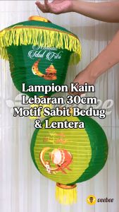 Lampion Kain Lebaran 30cm | Motif Sabit Bedug & Lentera | Hiasan Idul Fitri Dekorasi