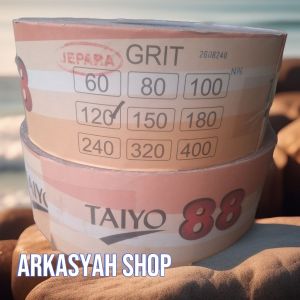 AMPLAS KAIN TAIYO 88 GRIT 120 1 ROLL 50 METER (AMPLAS KAYU AMPLAS BESI AMPLAS SERBAGUNA)