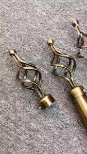 Extendable Metal Spiral Curtain Rod Set Complete with Bracket Screws and Tox Full Installation Accessories