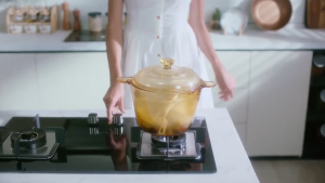 USA CorningWare VISIONS full glass transparent Stew Pot 3.5L Amber Pot Crystal Color/Soup Pot VSD-35 Porridge Cookware Pot Flame resistant and high-temperature resistant gas