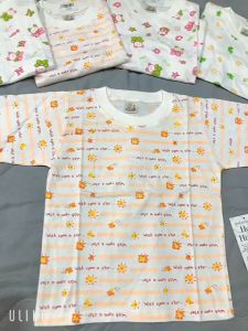 Combo 5 áo dài tay cho bé trai bé gái kiểu tay bo họa tiết Chất 100% Cotton Size 9-16kg