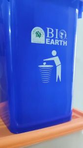 Tempat sampah 58 liter bio earth green leaf 2143 dengan tutup dan roda