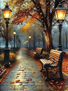 Scenic Romantic Street with Trees Landscape Jigsaw Puzzle 500/1000/1200/2000PCS Stress Relief Puzzle Wall Art Decor Gift