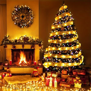 1Pack 2/5/10M Christmas Ribbon Lights Mini Lights Copper Wire Fairy String Lights For Party Weddings Christmas Tree Decortion