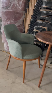 Yali Home Coffee Table Set Quality Elegant Walnut Round Modern Upholstered Chairs for Hotel and Restaurant apartment