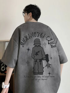 XIBAIYI | Áo Thun Tay Ngắn Suede Kích Cỡ Lớn 300lb