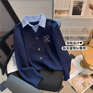 Áo Len Dệt Kim Kẻ Sọc Thời Trang Xuân Cho Nữ Dáng Ôm Dài Tay Cổ Tròn Áo Khoác Ngoài Thời Trang Chống Lão Hóa