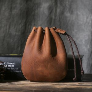 Handmade Retro Leather Coin Pouch