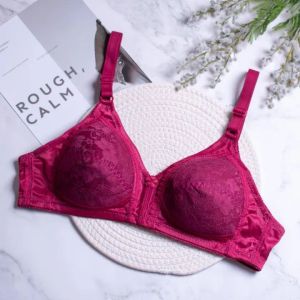 Bra Women Plus Size Thin Sponge Wireless  36-46BCD Cotton Floral