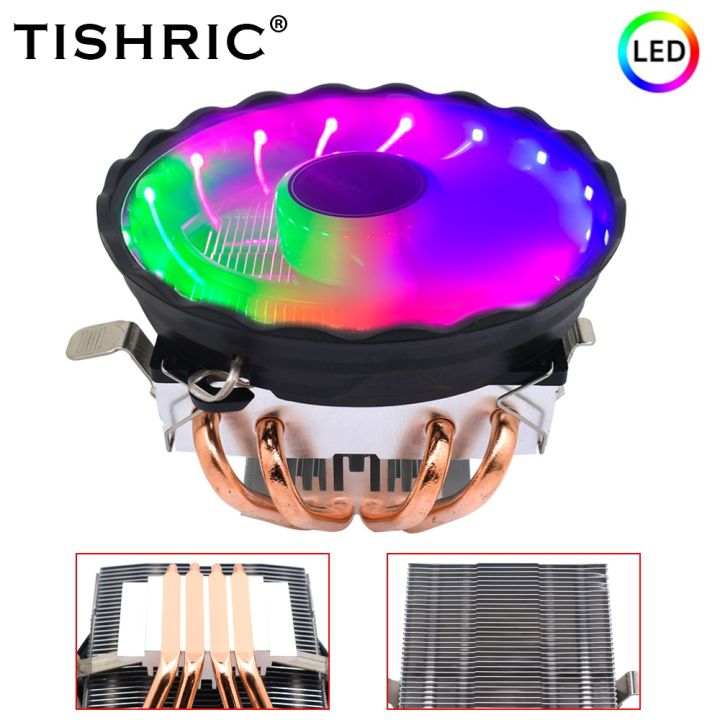 TISHRIC Processor Cooler CPU Cooling Fan RGB PWM 4Pin Heatsink Intel ...