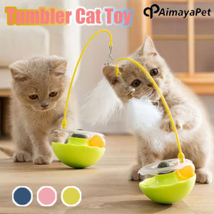 AIMAYAPET Tumbler Cat Toy Removable Stick Feather Scratching Ball Anti-Bite Turntable Interactive Toy Interesting
