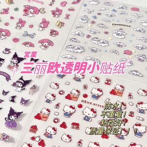 Sanrio Transparent Stickers DIY Cartoon Pattern Melody Kuromi Stationery Hand Account Decoration