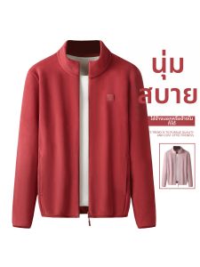 LIEYAN | Lightweight Breathable Fleece Short Jacket Stand Collar Cardigan Sweater