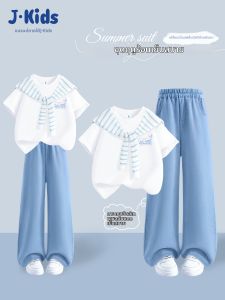 JKIDS | Cotton Summer Set for School Style Ice Silk Jeans T
