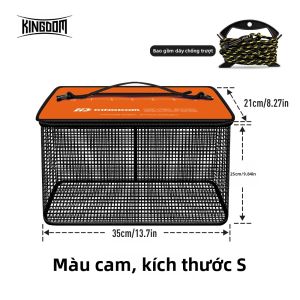 Kingdom | Lồng Cá Nổi Gấp Gọn Kingdom Giỏ Đựng Cá Nhỏ Xô Đựng Cá Di Động Lưới Giữ Cá Có Thể Thu Gọn Lưới Cá Bằng PVC Tráng Phủ Trọng Lượng Nhẹ 3 Kích Cỡ
