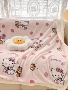 Sweetheart Hello Kitty Fall and Winter Warm Berber Fleece Quilt Blanket Cartoon Super Soft Milk Fiber Decorative Blanket Nap Blanket Cover Blanket