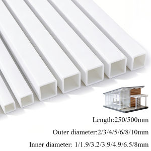 5/10/20Pcs White ABS Plastic Square Tube Hollow Bar Pipes for Architecture Model Making & DIY Craft Cutting Material Supply