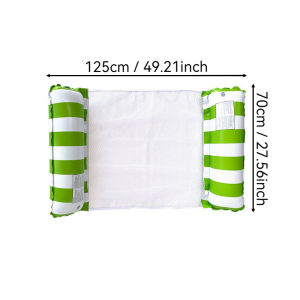Striped Inflatable Water Hammock Float Multi-Purpose Mesh Pool Lounger Foldable Floating Bed Beach and Summer Water Party Use