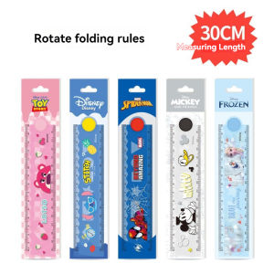 Disney Lotso Mickey Stitch Student Cute Pattern Creative Foldable Rotating Ruler Multifunctional Learning Measurement Stationery
