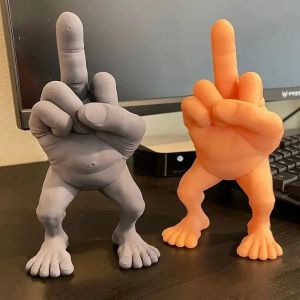 Middle Finger Figure With Legs Office Desk Resin Ornaments Creative Funny Middle Finger Desktop Decoration
