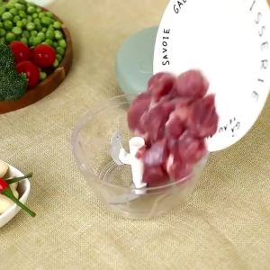 เครื่องสับกระเทียม เครื่องปั่นอาหารแบบมือดึง ที่บดกระเทียม เครื่องบดเนื้อ เครื่องบดพริก ที่ปั่นอาหารแบบดึง 500ML