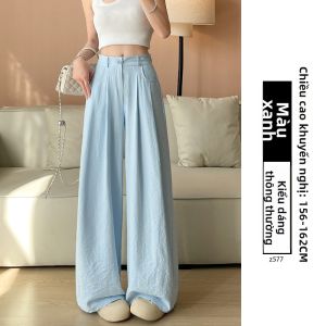 YAYANGREN | Quần Tây Cao Waist Màu Ivory Từ Vải Lụa Băng
