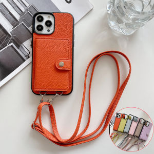 Cho iPhone 17 Pro Max 16 Pro Max 15 Pro Max iPhone 14 Pro Max iPhone 13 Pro Max iPhone 11 PRO iPhone 12 Pro XR XS Max x 8 7 Plus SE 2022 với Crossbody Dây buộc mềm dây đeo đồ Đựng Thẻ Ví da sang trọng ốp di động