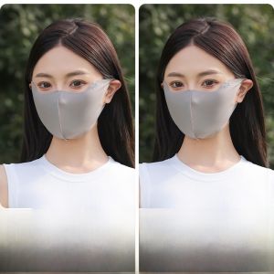 MiiOW | หน้ากากกันแดดผ้าไหมน้ำแข็ง Catman สำหรับกลางแจ้ง หน้ากว้าง 3 มิติ ป้องกันรังสียูวี ใส่ไปเที่ยว ขับรถ ตกปลา หน้ากากป้องกัน