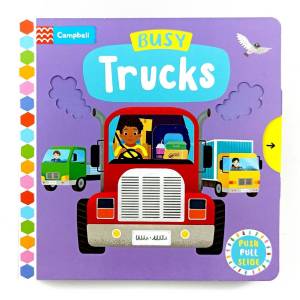 Campbell Busy Trucks Push Pull Slide Board Book